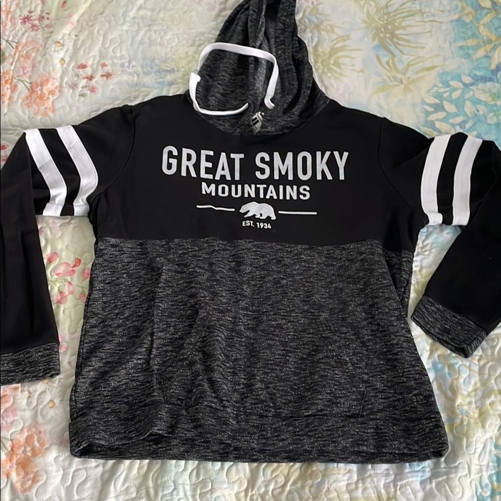 Great Smoky Mountains Kids Black and Gray Hoodie